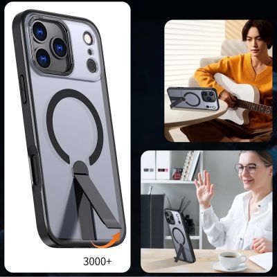 8. Hybrid Armor X Case for iPhone 17 Pro Max with Stand, Compatible with MagSafe - Black
