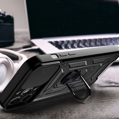 5. Hybrid Armor Camshield case for Motorola Moto G62 5G armored case with camera cover black