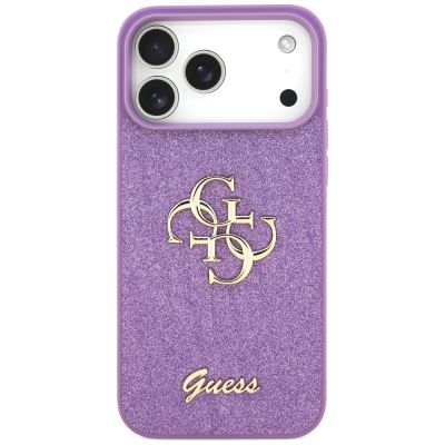 3. Guess Fixed Glitter Big 4G case for iPhone 17 Pro Max - purple