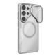 3. Nillkin Iceblade Prop Magnetic Case with Camera Cover and Stand Compatible with MagSafe for Samsung Galaxy S26 Ultra - Transparent Gray