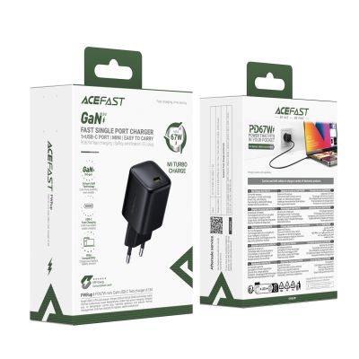 9. Acefast A134 67W GaN USB-C Wall Charger - Black