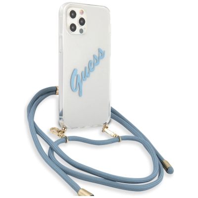 3. Guess GUHCP12LCRTVSBL iPhone 12 Pro Max 6.7" blue/blue hardcase Script Vintage