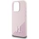 6. Karl Lagerfeld Silicone Shadow Metal Initial MagSafe Case for iPhone 15 Pro Pink