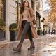8. Brown women's leather worker boots Rieker 75800-25