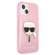 4. Karl Lagerfeld Glitter Karl's Head Case for iPhone 13 mini - Pink
