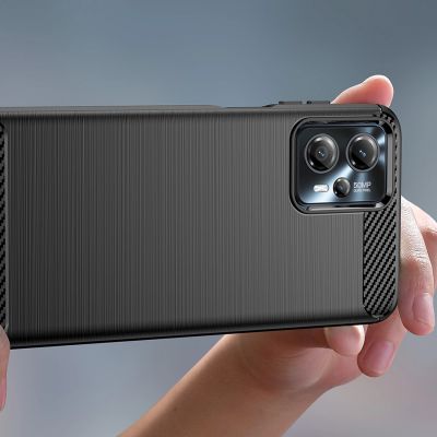 5. Carbon Case for Motorola Moto G13 flexible silicone carbon cover black