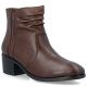7. Women's brown leather ankle boots on a block heel Rieker 73953-27