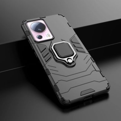 6. Ring Armor case for Xiaomi 13 Lite armored cover magnetic holder ring black