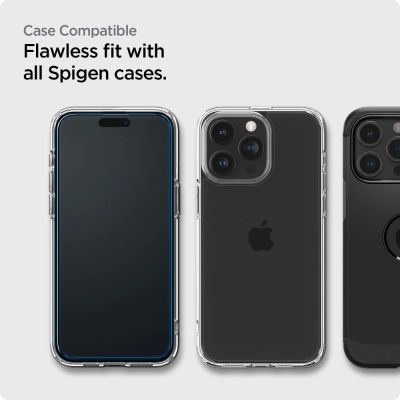 10. Spigen ALM Glass FC Tempered Glass for iPhone 15 Pro - Black 2 pcs.