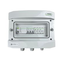 Hermetic IP65 EMITER AC connection switchboard with AC surge arrester Noark type 1+2, 40A 3-F, RCD type A 63A/300mA
