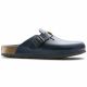 5. Women's Birkenstock Boston ESD Blue clogs natural leather narrow slippers (0061388)