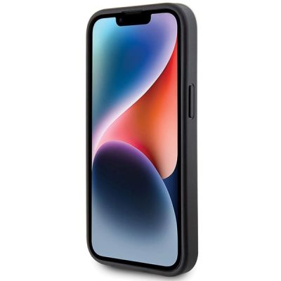 5. Guess 4G Metal Gold Logo Case for iPhone 15 / 14 Plus - Gray
