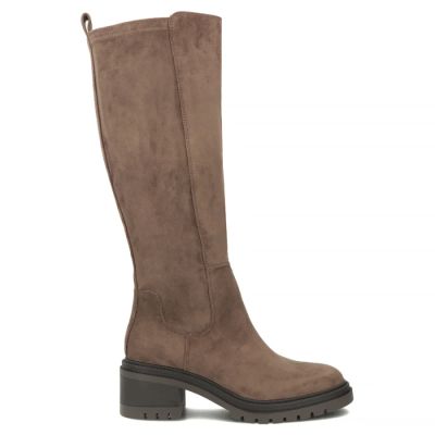 2. Women’s Taupe Suede Block-Heel Boots Filippo DKZ8310