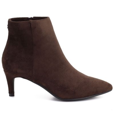 2. Women's insulated ankle boots with a low heel, suede, brown, Sergio Leone BT-65