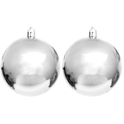 24. DECORATIVE PLASTIC BAUBLE SAFE 12 PCS DIA 60MM SILVER