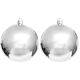24. DECORATIVE PLASTIC BAUBLE SAFE 12 PCS DIA 60MM SILVER