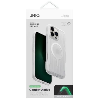 5. Uniq Combat Active Magclick Charging Case for iPhone 16 Pro Max - White