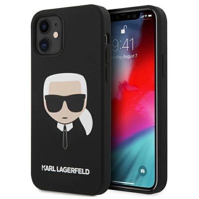 Karl Lagerfeld Silicone Karl`s Head Case for iPhone 12 mini - Black