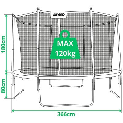 23. FOLDABLE GARDEN TRAMPPOLINE WITH INNER NET 12FT 366CM ENERO