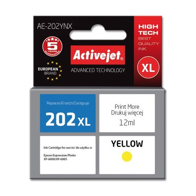 Activejet AE-202YNX Ink (replaces Epson 202XL H44010; Supreme; 12 ml; yellow)