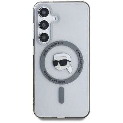 3. Case Karl Lagerfeld Button Karl Head Printed Logo MagSafe Samsung Galaxy S25 black