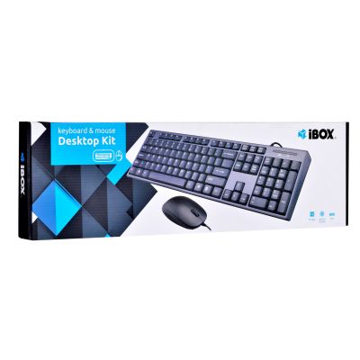 7. IBOX IKMS606 keyboard + mouse set (USB 2.0; (US); black; optical; 800 DPI)