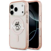 Karl Lagerfeld IML Choupette Sketch Logo MagSafe Case for iPhone 17 Pro - Pink
