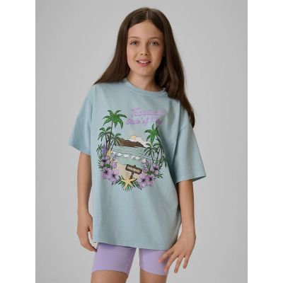 Girls' cotton T-shirt 4F 4FJRSS26TTSHF3981-33S