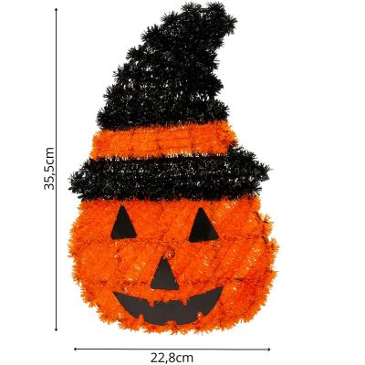 4. DECORATIVE PUMPKIN FIGURE 35CM HALLOWEEN ORANGE STRIP
