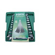SATA FLAT-EYE WRENCH 12 pcs. WITH RATCHET.
