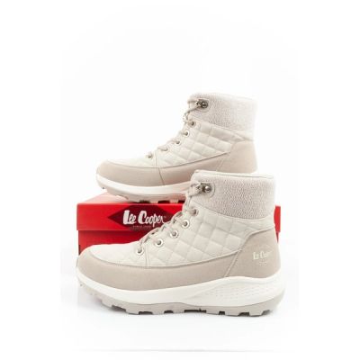 10. Lee Cooper women's winter hiking sports shoes, insulated, cream, eco-leather