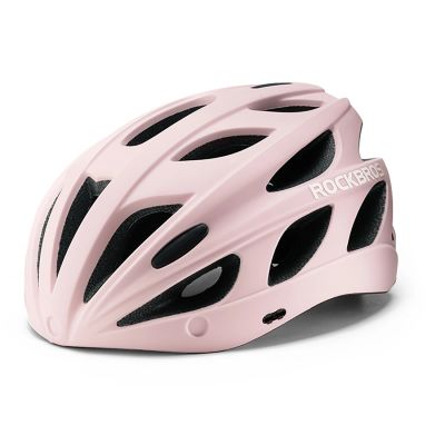 3. Rockbros Bike Helmet with Visor, Detachable UV Goggles, Detachable Visor, Unisex - Pink