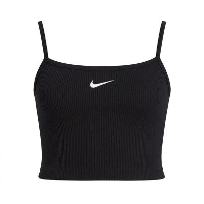 3. Nike Sportswear Essential Rib Crop Top Women's Black/White - DM6737-010