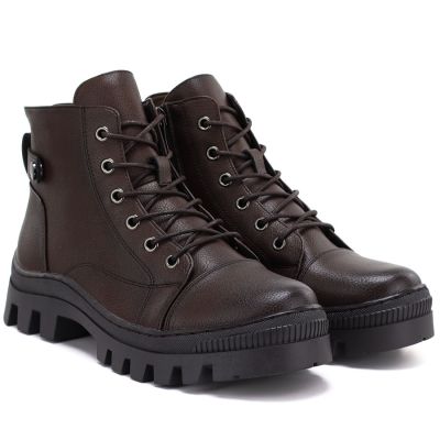 4. Women's brown suede ankle boots Potocki Z26-JE19317