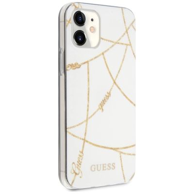 4. Guess GUHCP12SPCUCHWH iPhone 12 mini 5.4" white/white hardcase Gold Chain Collection