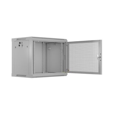 9. Lanberg 19" 9U 600X450 gray wall-mounted rack cabinet with perforated doors (flat pack)