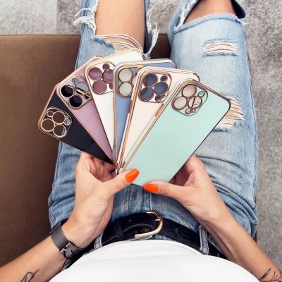 8. Lighting Color Case for Xiaomi Redmi Note 11 Pro gel cover with gold frame white