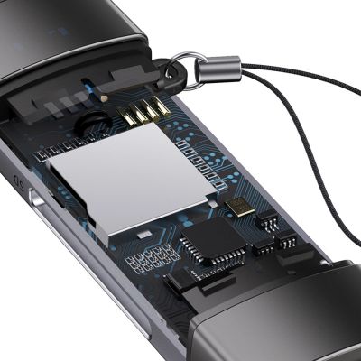 6. Baseus Lite Series USB-A/USB-C 3.0 SD/TF Card Reader - Gray