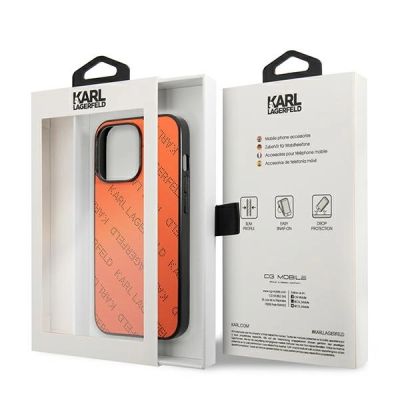 8. Karl Lagerfeld Perforated Allover iPhone 13 Pro Max 6.7" Case - Orange