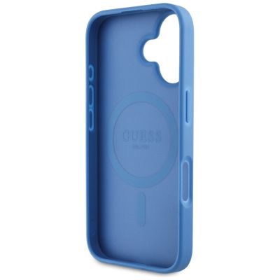7. Guess 4G Circle Classic Logo MagSafe case for iPhone 16 - blue