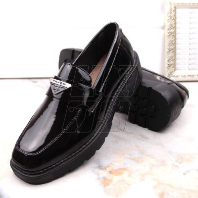 7. Filippo W PAW463 black patent leather slip-on shoes