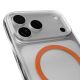 6. Puro Lite Mag TPU+PC Case Compatible with MagSafe for iPhone 17 Pro - Transparent with Orange Ring