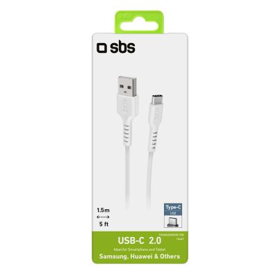 3. SBS TECABLEMICROC15W USB-A - USB-C Cable 1.5m - White