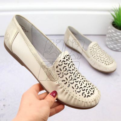 2. Leather comfortable openwork shoes Rieker W RKR658, beige