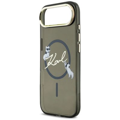 7. Karl Lagerfeld IML Choupettes Karl Script Logo MagSafe iPhone Air Case - Black