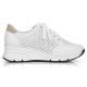 19. Rieker W N6304-80 white leather wedge shoes