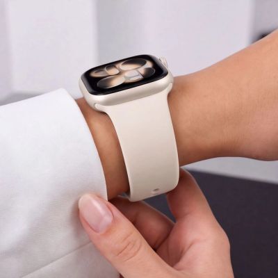 7. Tech-Protect Silicone Strap for Apple Watch 44 / 45 / 46 / 49 mm - Beige