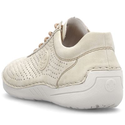 7. Rieker 52546-60 women's perforated leather shoes in beige