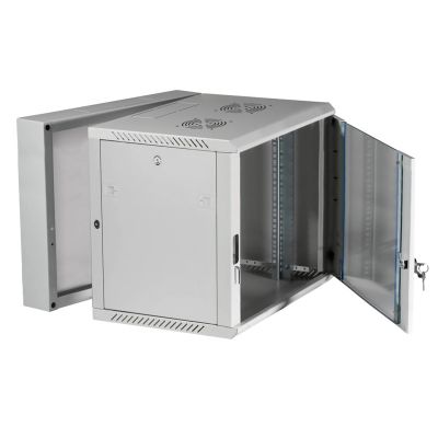 4. Extralink 12U 600x600 AZH Gray Rack Cabinet, Wall-Mounted, Two-Section