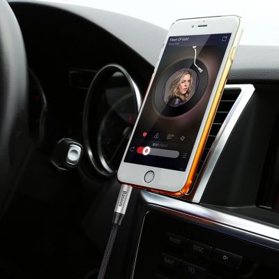 12. Baseus Yiven M30 stereo audio cable AUX 3.5 mm male mini jack 1.5 m silver-black (CAM30-CS1)